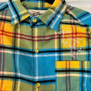 Disney Blue and Yellow Plaid Shirt